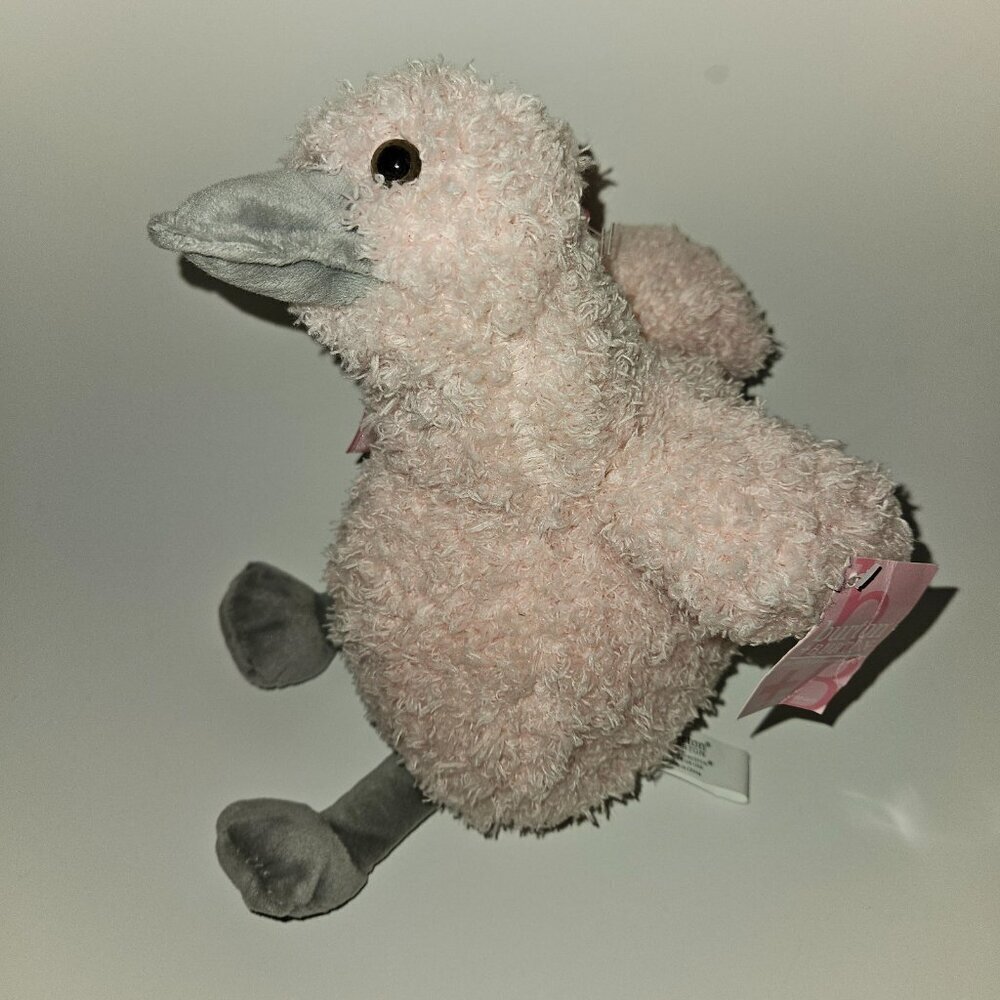 Burton + Burton Pink Gray Bird Duck Plush 9.5" Stuffed Animal Toy Soft w/TAG